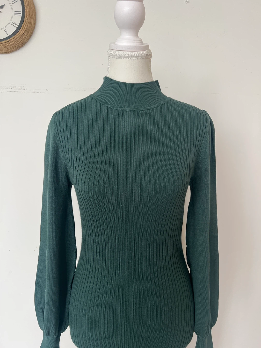 RW&CO. Green Ribbed Knit Dress - Size S/P