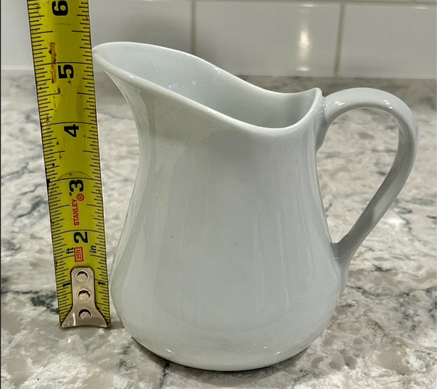 White Ceramic Creamer/Milk Pitcher image indicator(3)