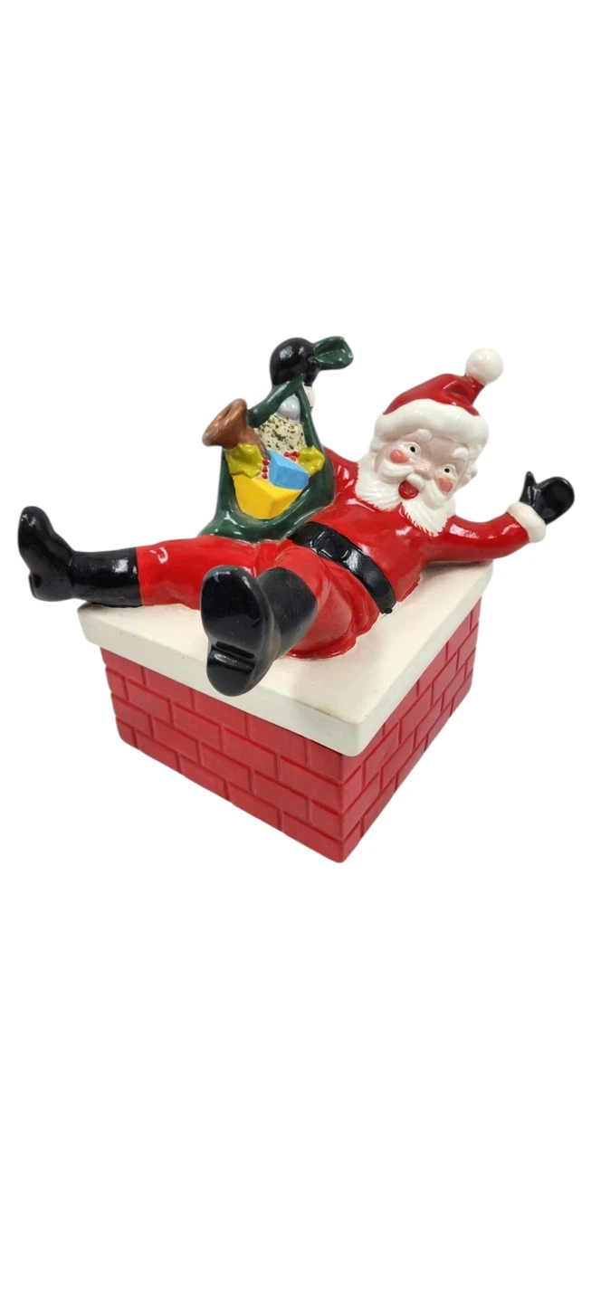 Santa Claus on Chimney Cookie Jar