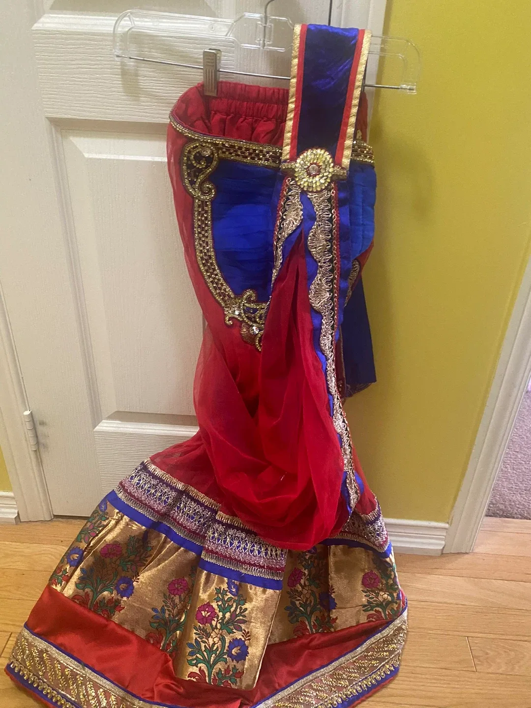 Red & Blue Indian Lengha Choli - Size 30 🥕 image indicator(4)