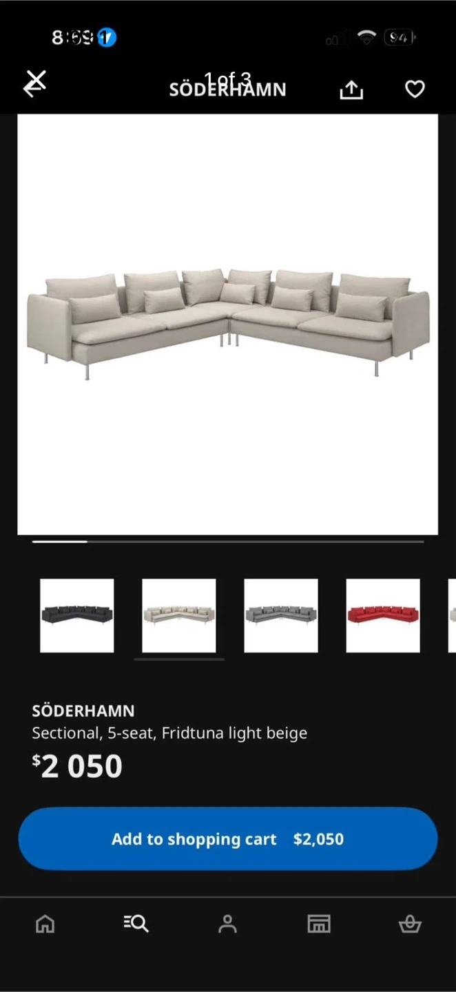 IKEA SÖDERHAMN Sectional, 5-seat, Frid tuna light beige - photo 3