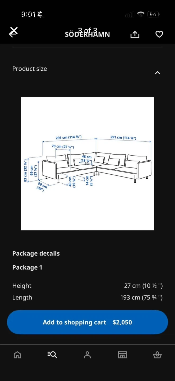 IKEA SÖDERHAMN Sectional, 5-seat, Frid tuna light beige