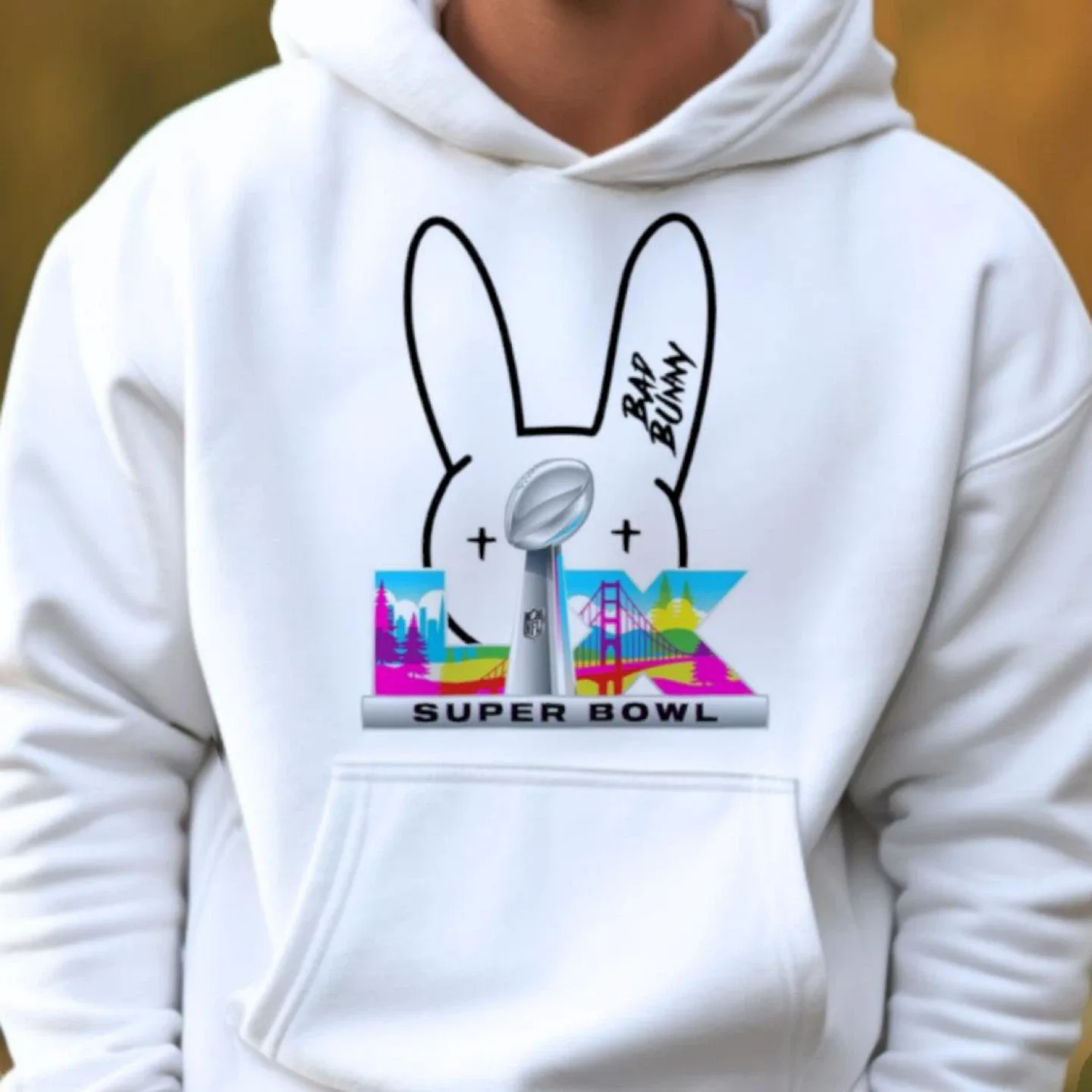 Bad Bunny Super Bowl LIX White Hoodie image indicator(4)