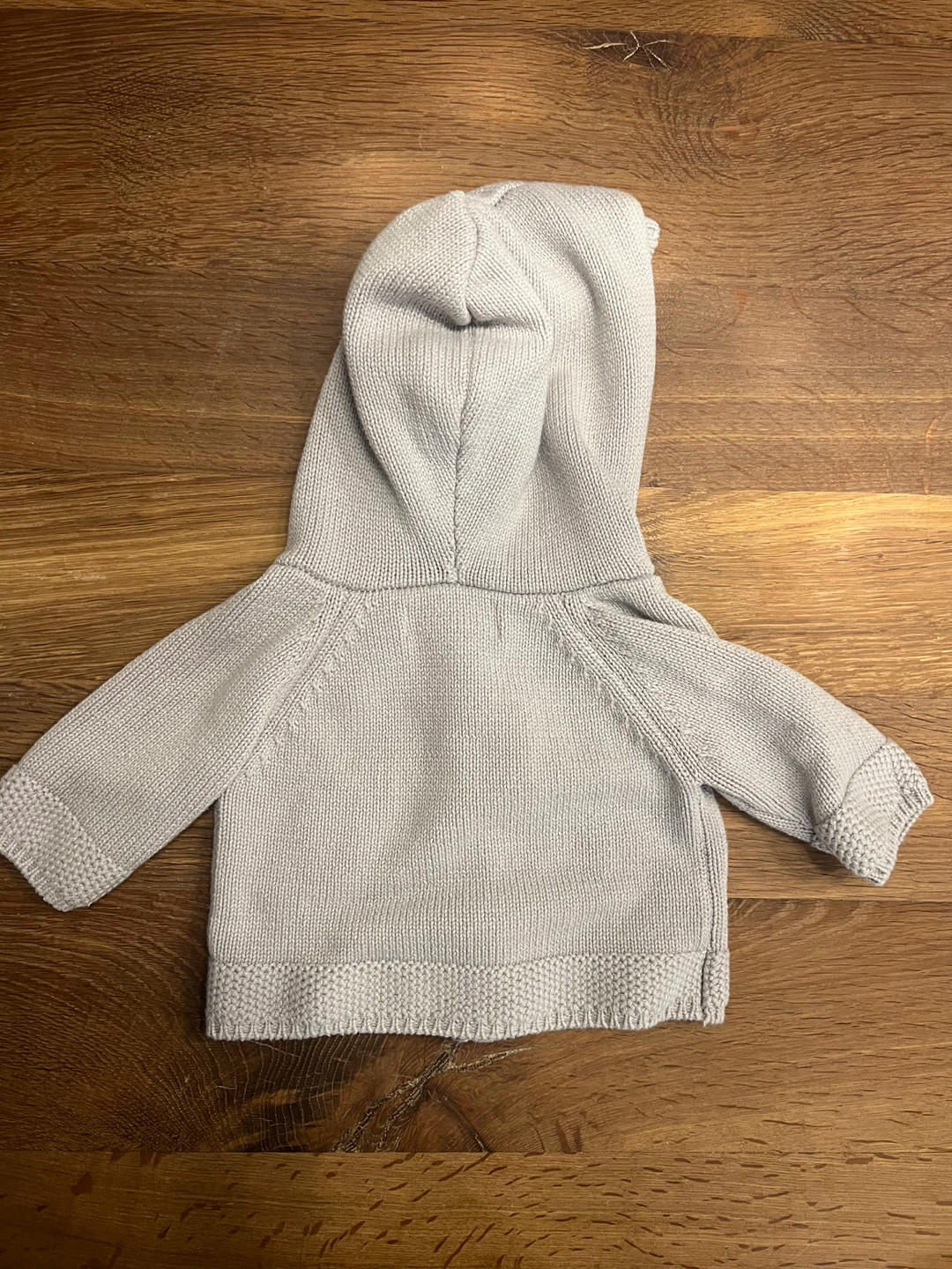 Beba Bean 0-3 Months Cotton Knit Hoodie - Grey - photo 2