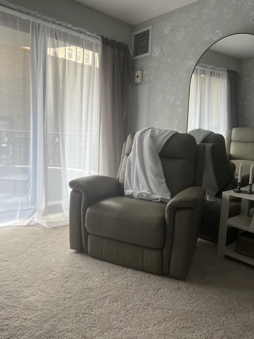 Taupe Gray Zero Gravity Power Recliner