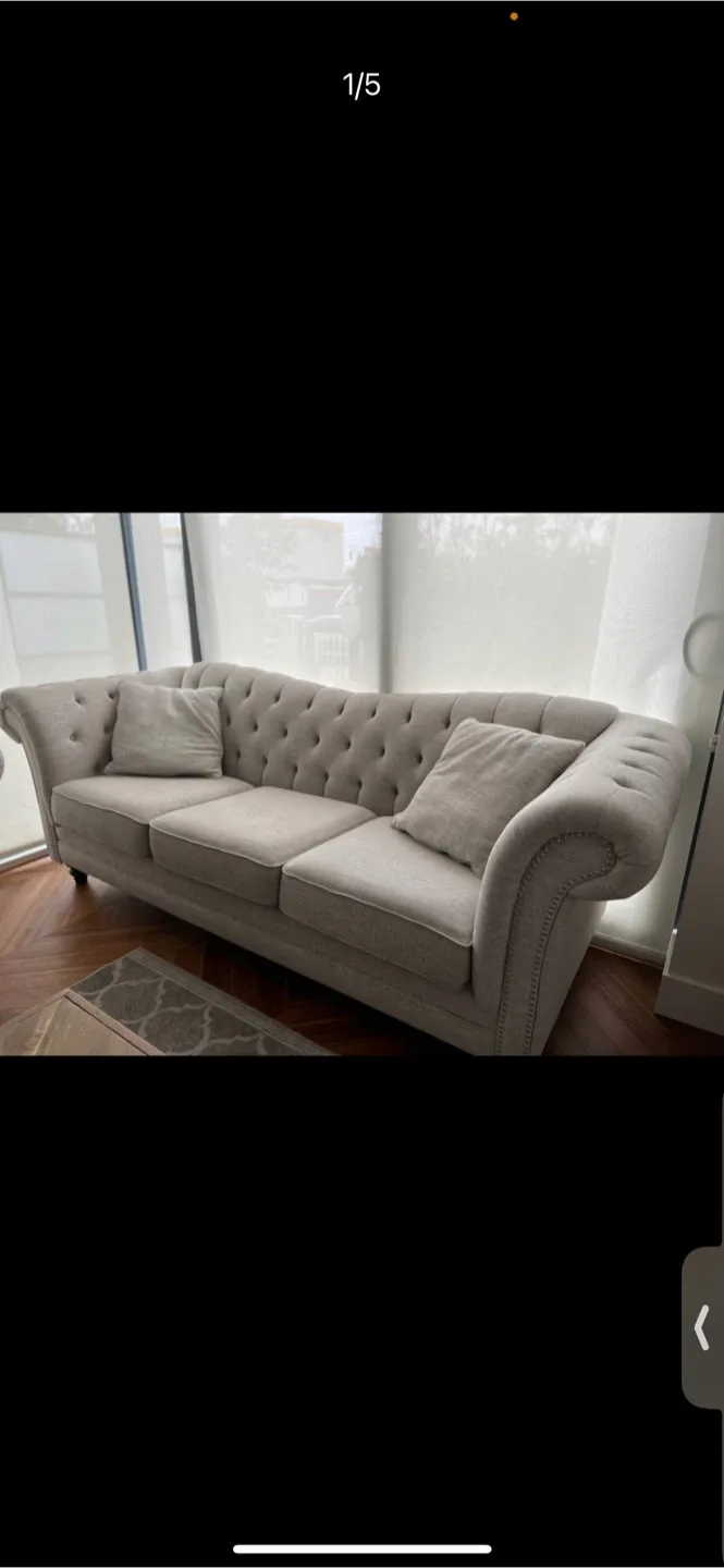 Tufted Chesterfield Sofa Set - Beige image indicator(2)