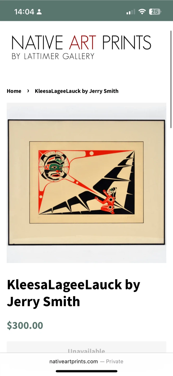 KleesaLaGeeLauck by Jerry Smith Native Art Print - photo 2