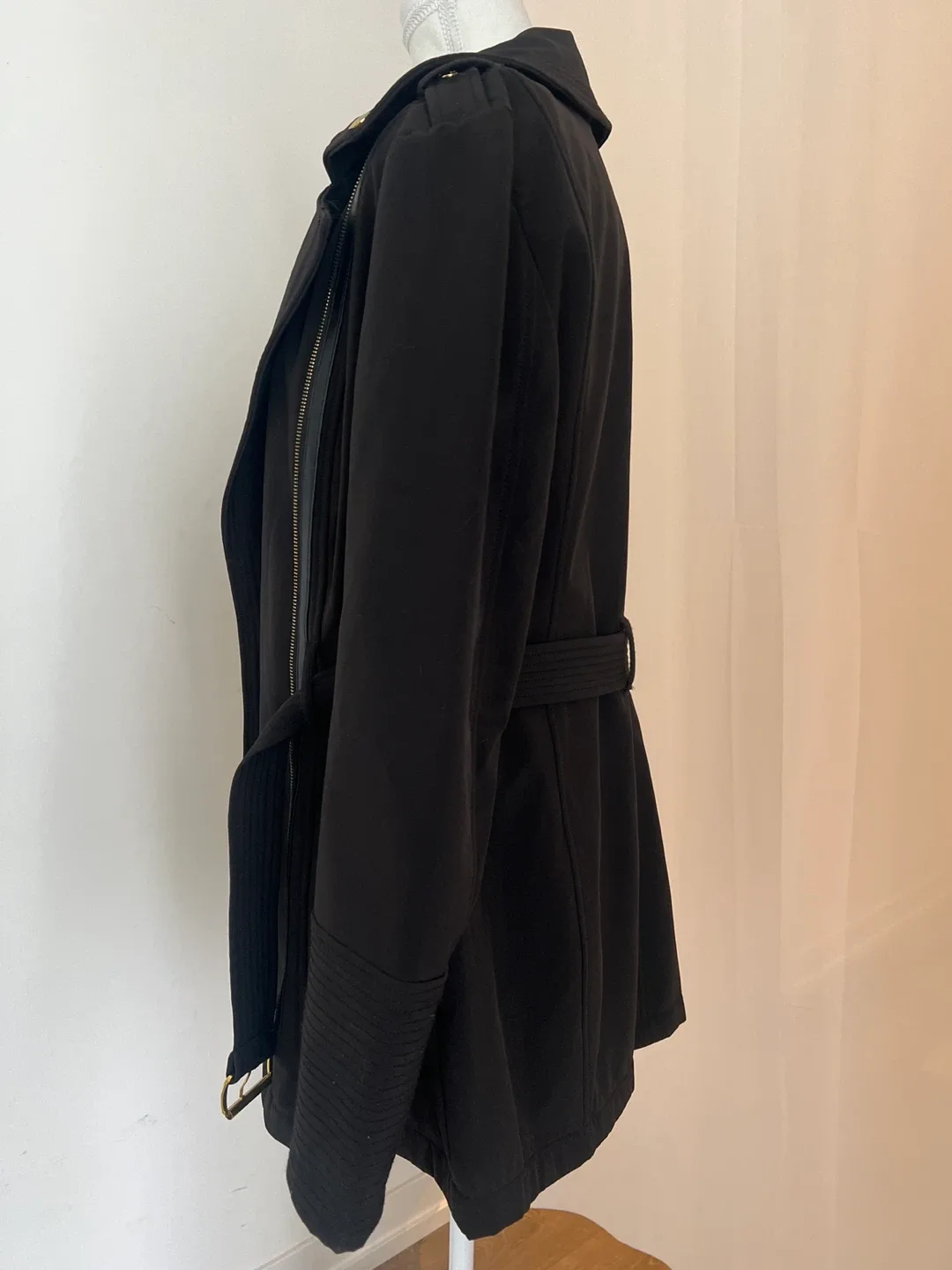 Michael Kors Black Belted Jacket - Size Small image indicator(4)