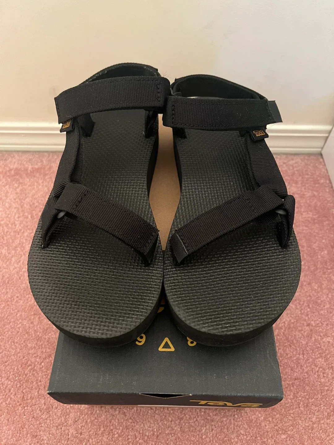 Teva Universal Platform Sandals - Black, Size 8