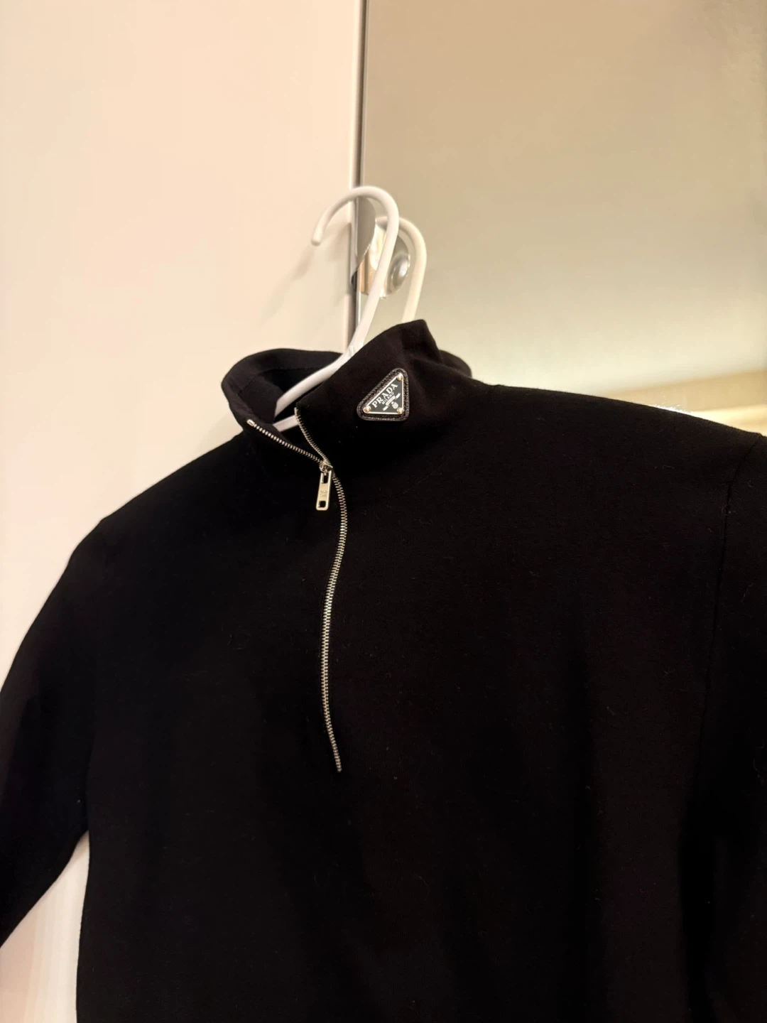 Prada Black Half Zip top