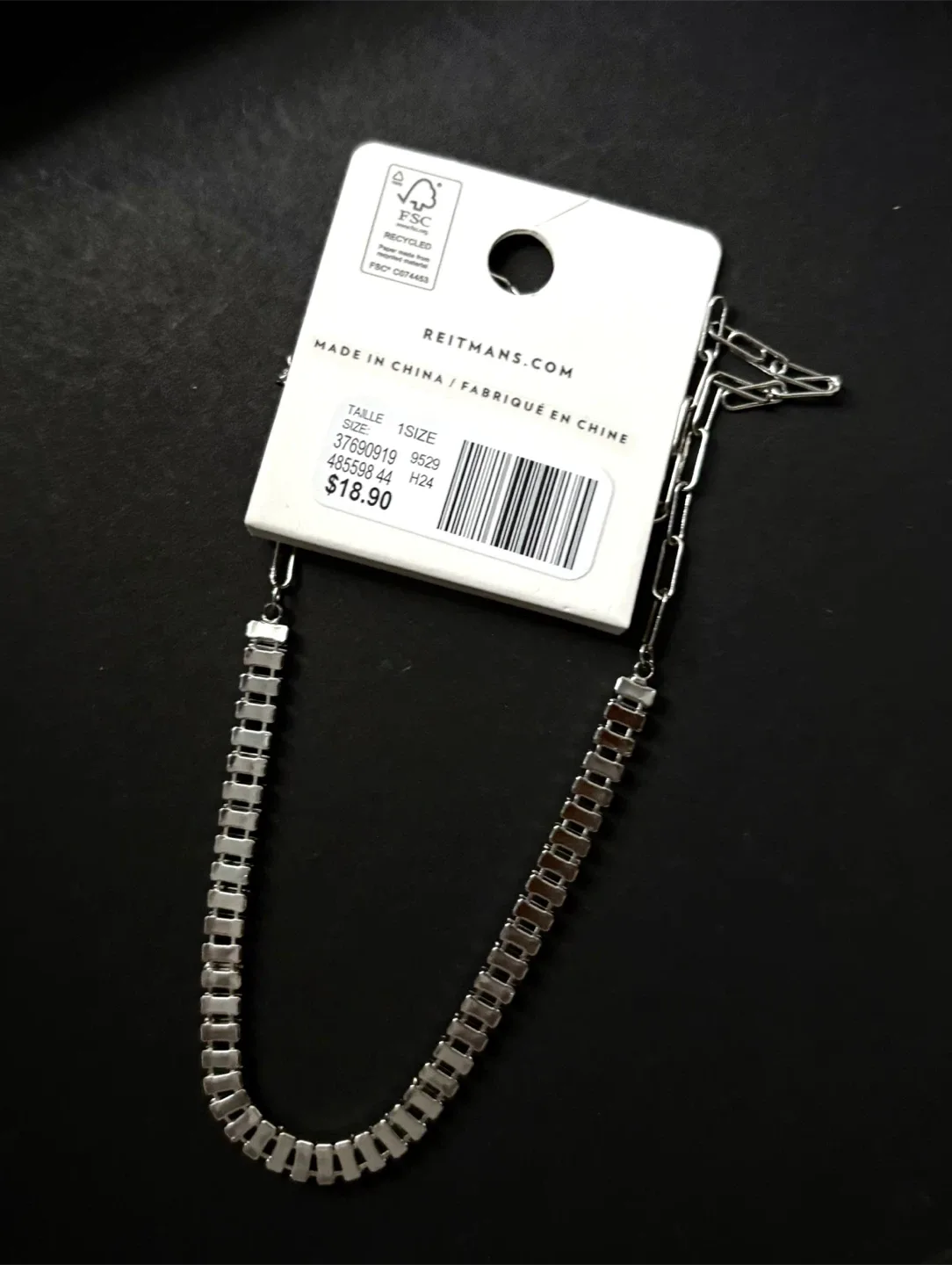 Paper clip chain with baguette (brand new ) image indicator(3)