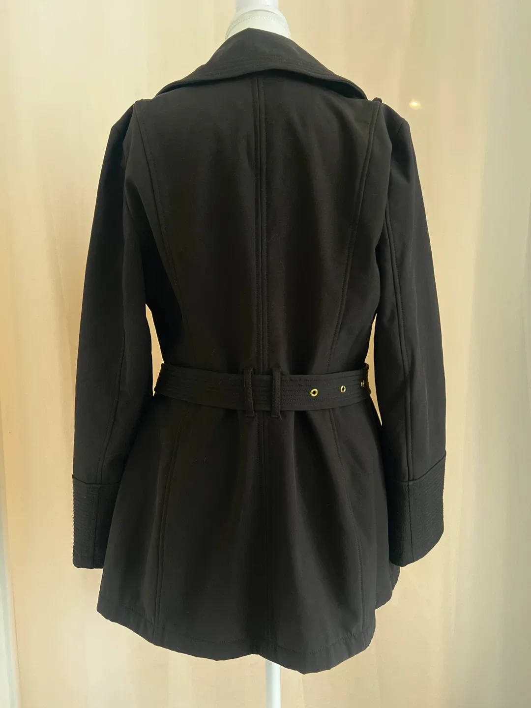 Michael Kors Black Belted Jacket - Size Small image indicator(2)