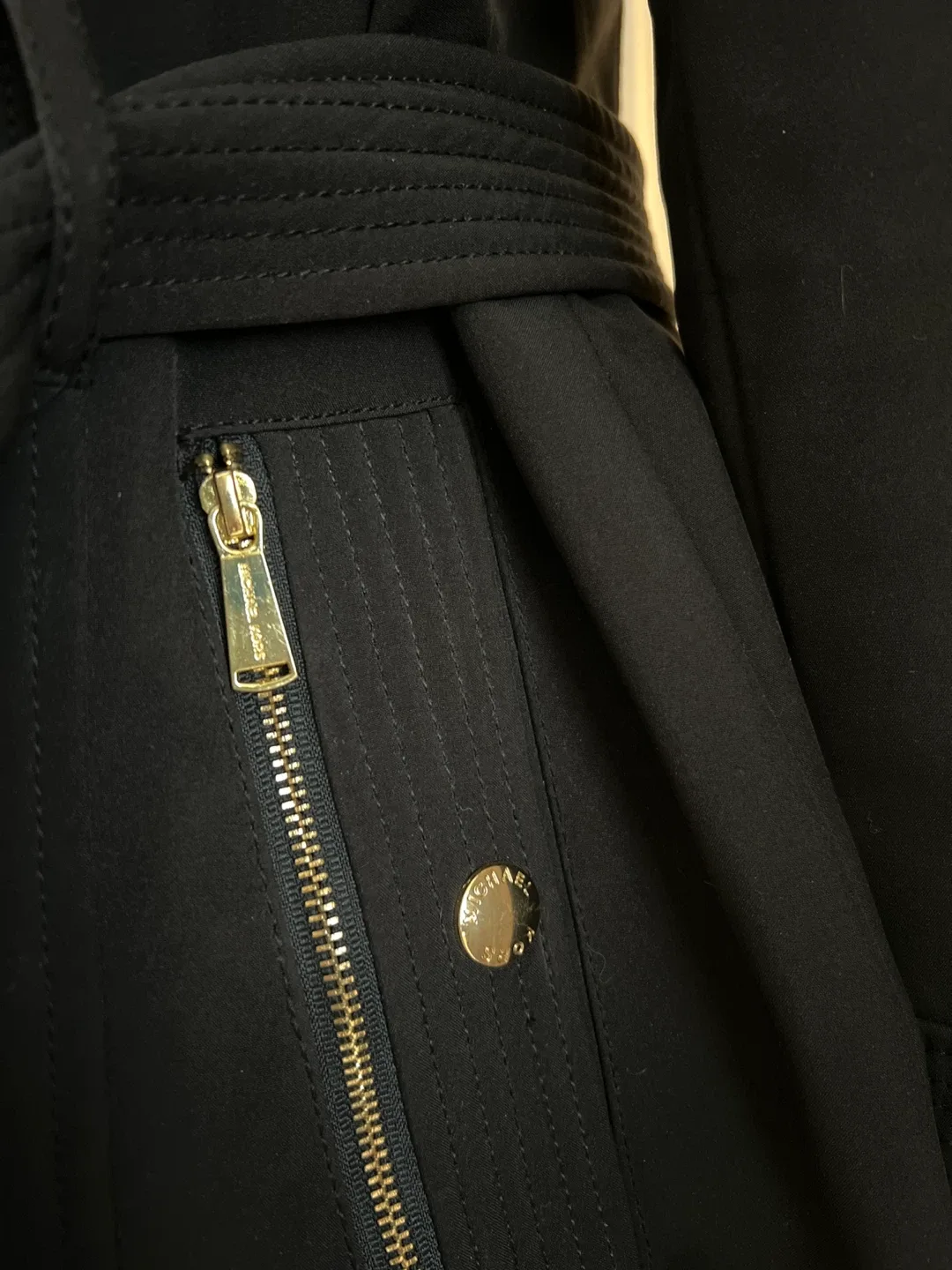 Michael Kors Black Belted Jacket - Size Small image indicator(3)