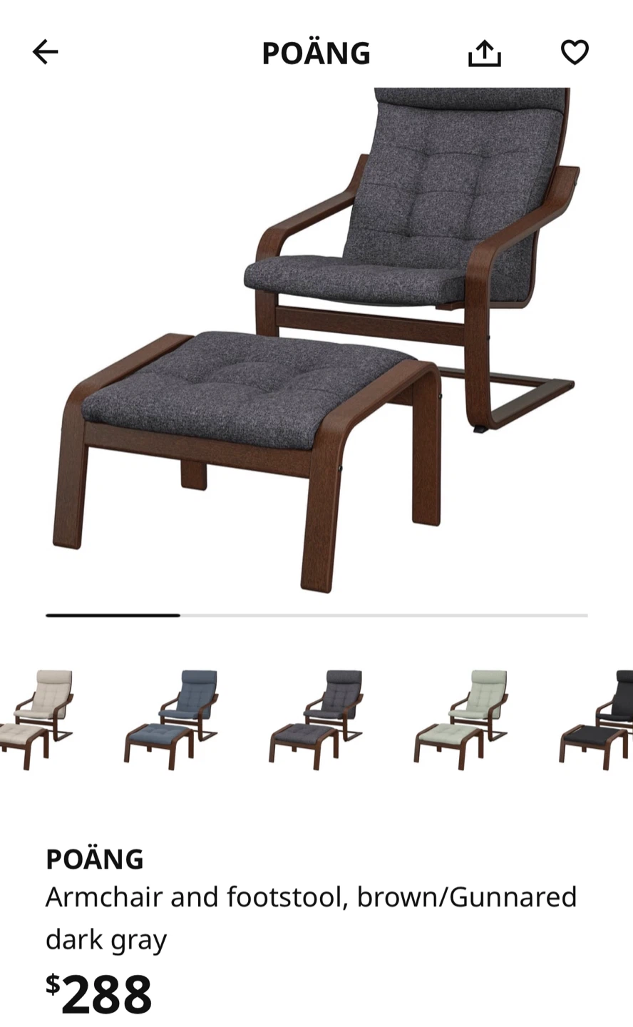 IKEA Poang Armchair & Footstool