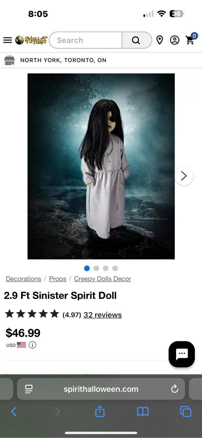 2.9 Ft Sinister Spirit Doll with box