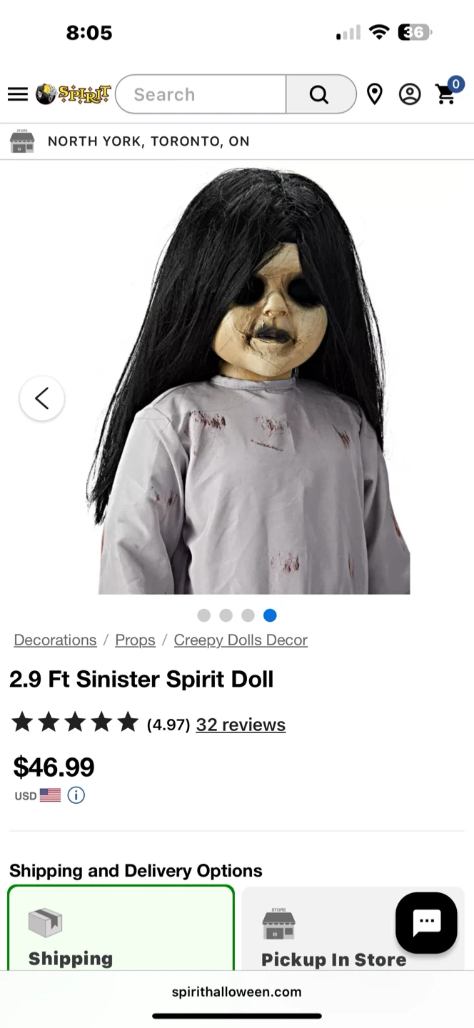 2.9 Ft Sinister Spirit Doll with box - photo 2
