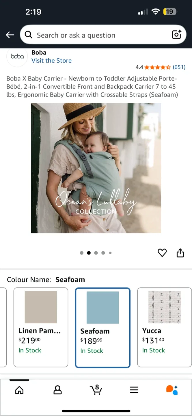 BNIB Boba X Baby Carrier - SEAMIST thumbnail