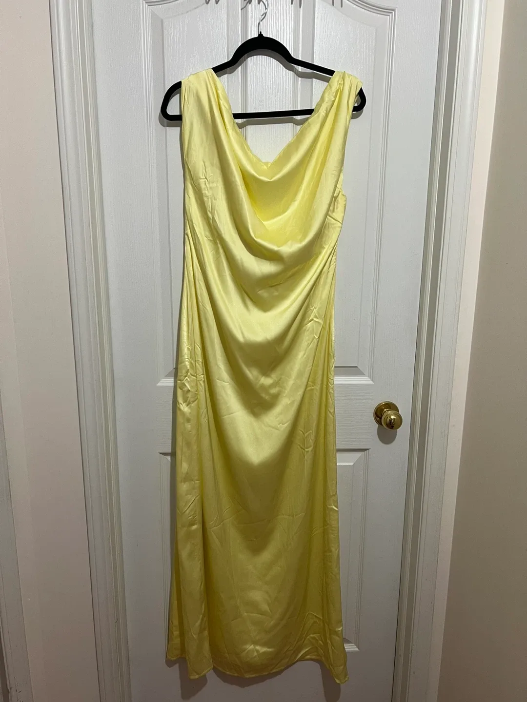 Peppermayo Heart Of Glass Satin Maxi Dress - Yellow, Size 12