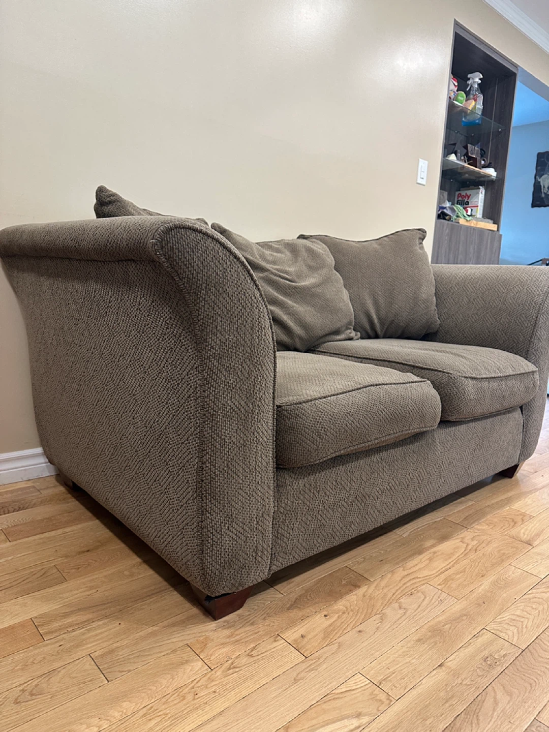 Beautiful Brown Upholstered Loveseat Sofa (CAN DELIVER) - photo 3