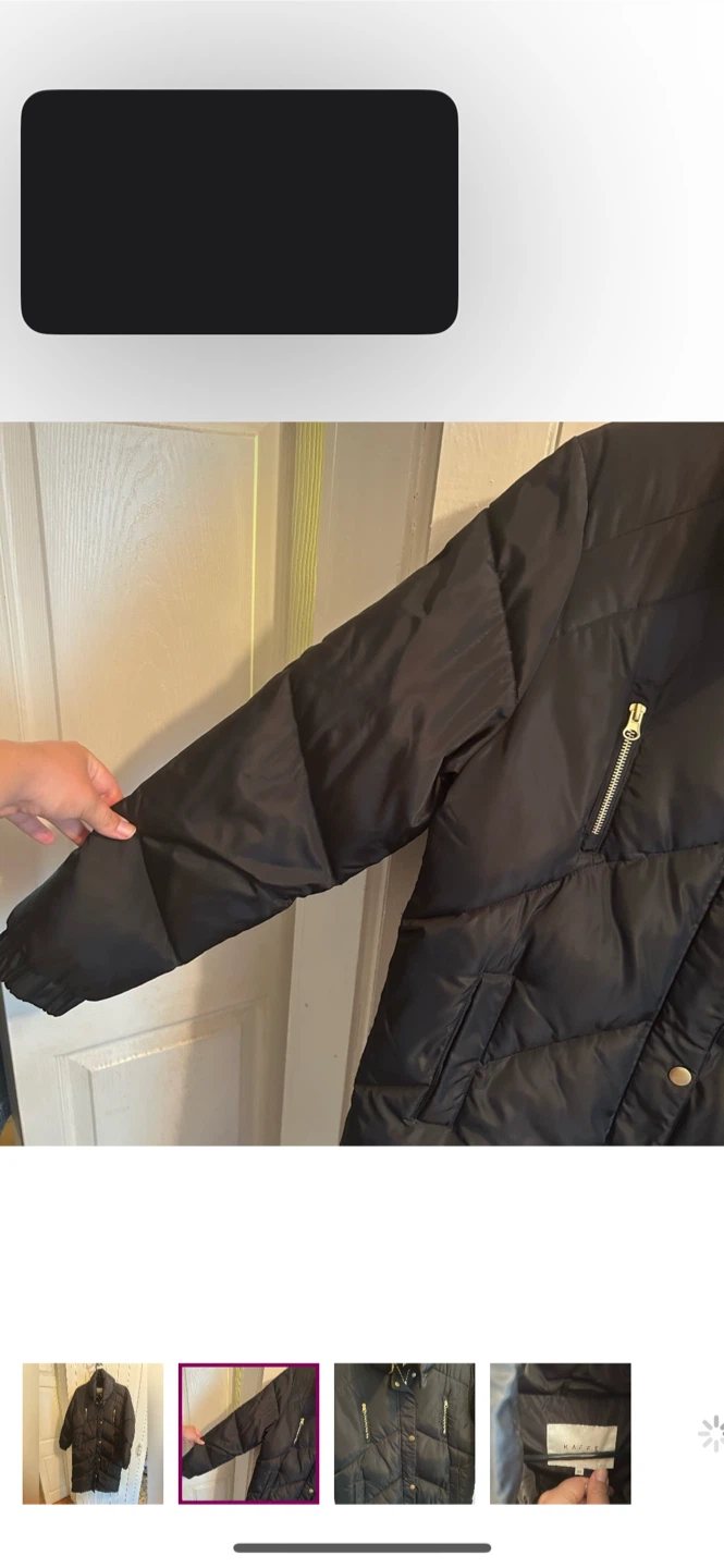 Kaffe Black Puffer Coat - Size 38 - photo 2