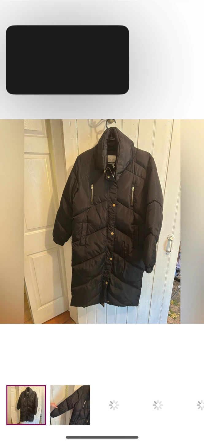 Kaffe Black Puffer Coat - Size 38