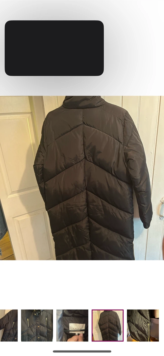 Kaffe Black Puffer Coat - Size 38 - photo 5