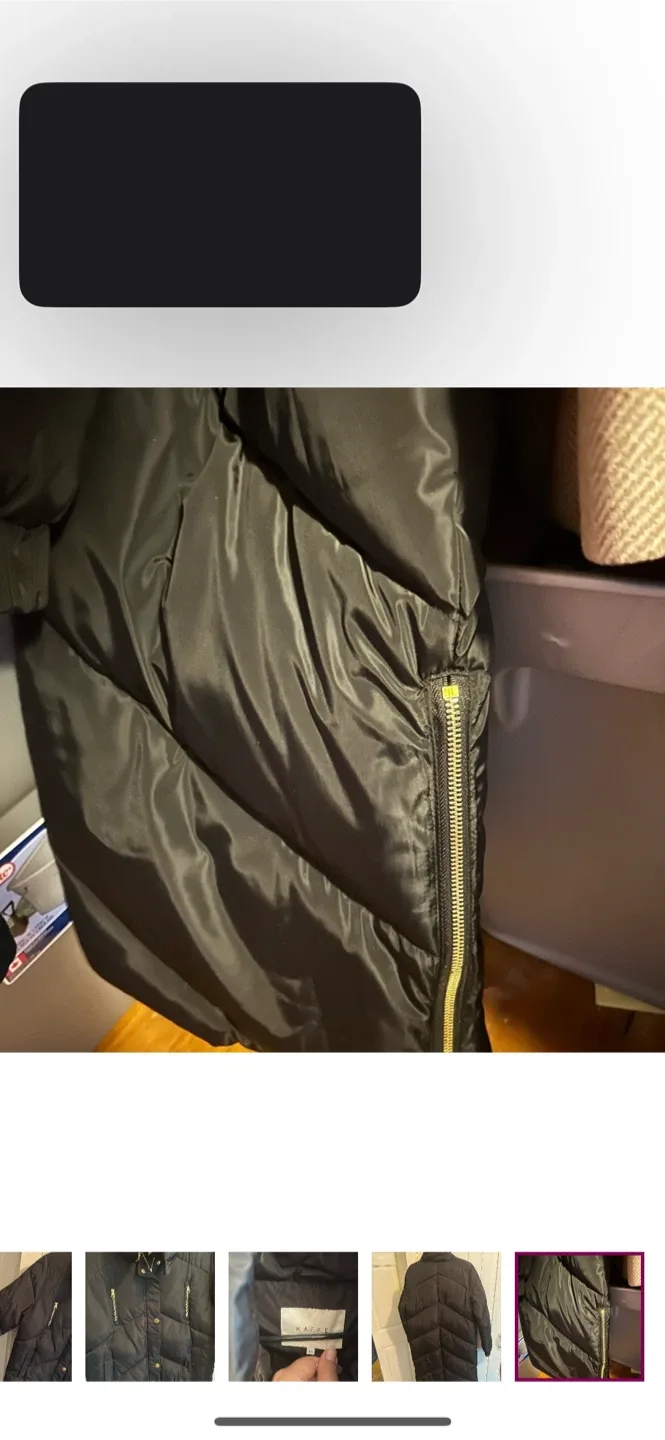 Kaffe Black Puffer Coat - Size 38 image indicator(6)