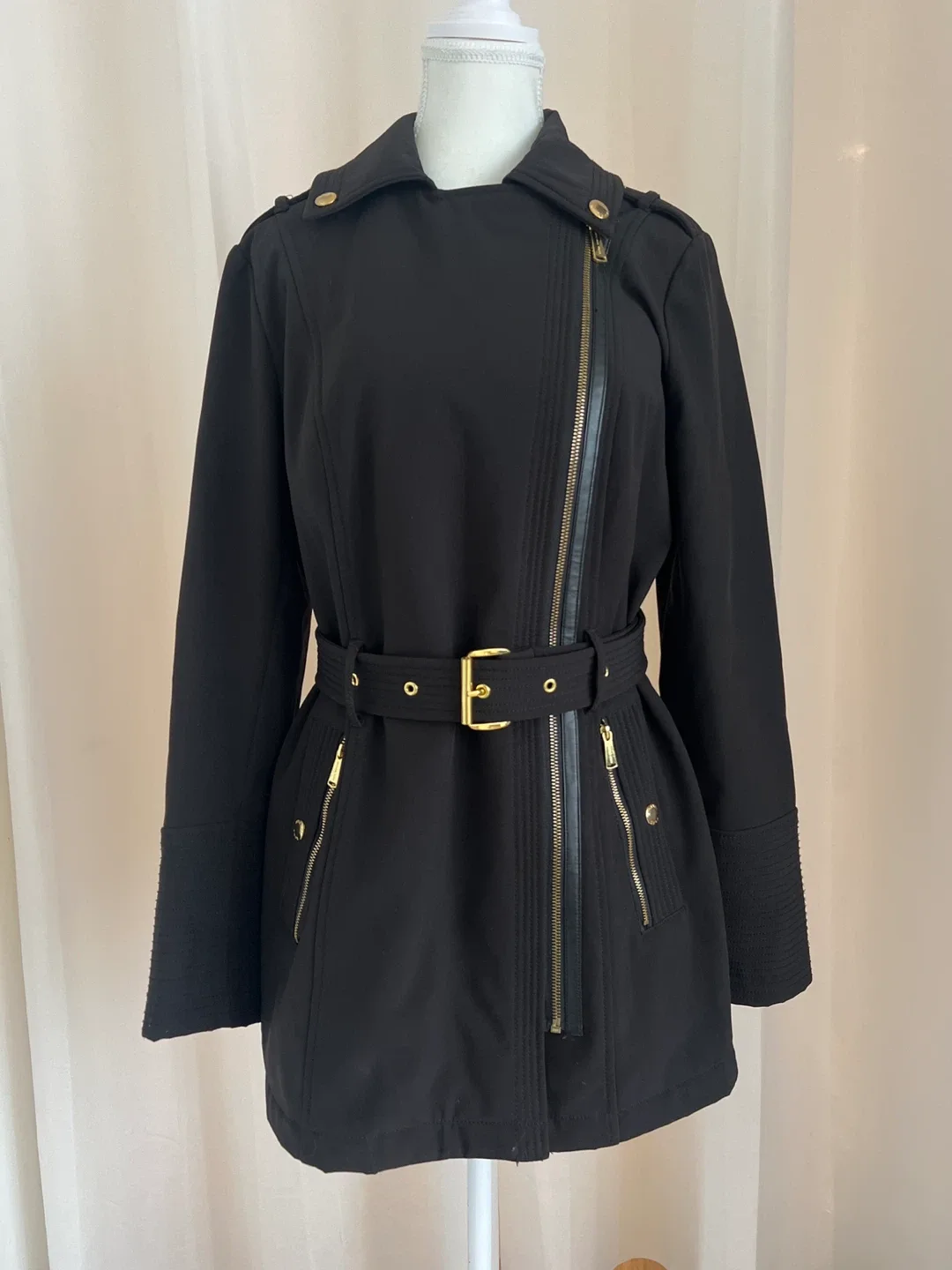 Michael Kors Black Belted Jacket - Size Small thumbnail