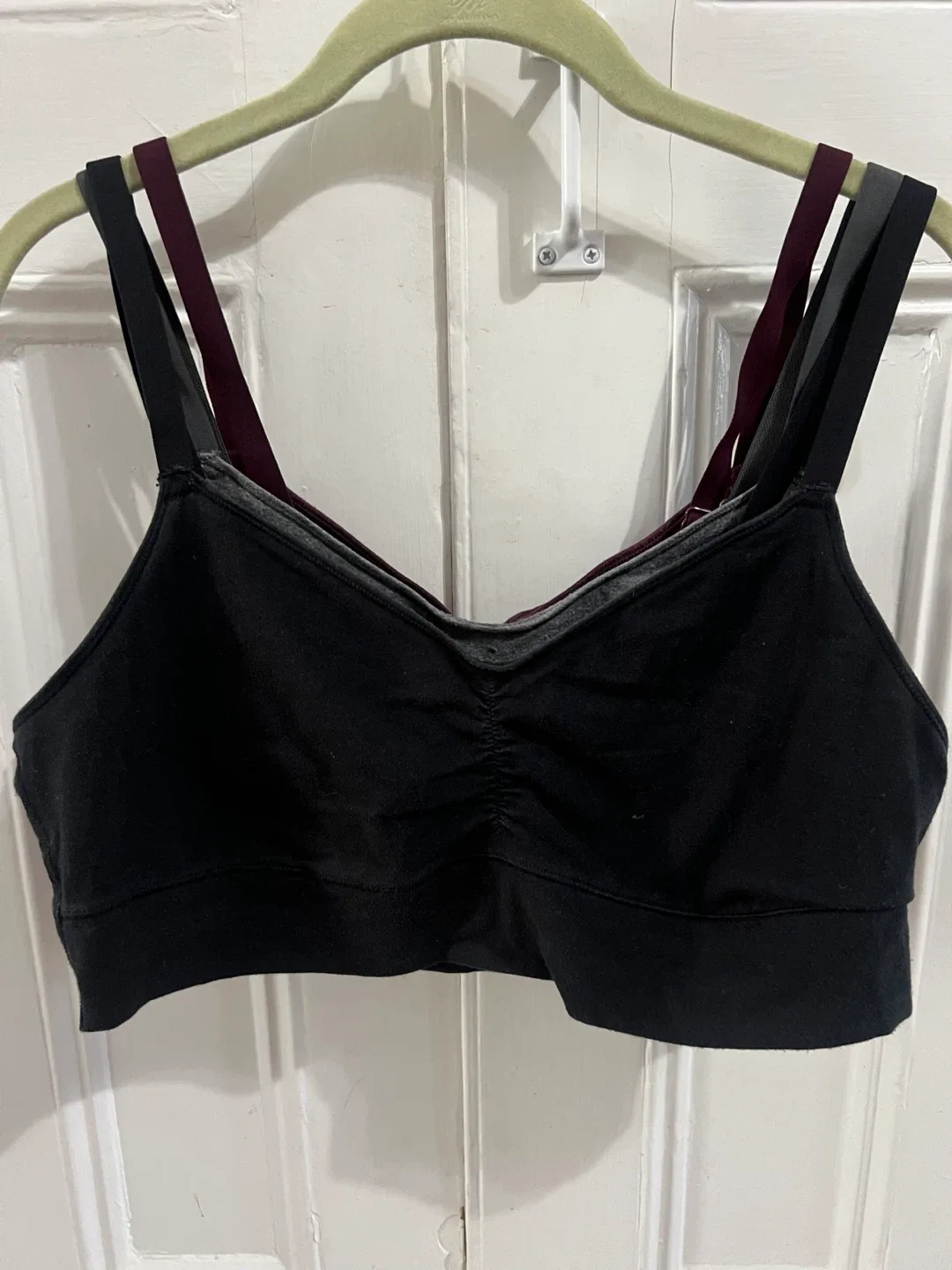 Burgundy, Gray and Black Aerie Sports Bra image indicator(5)