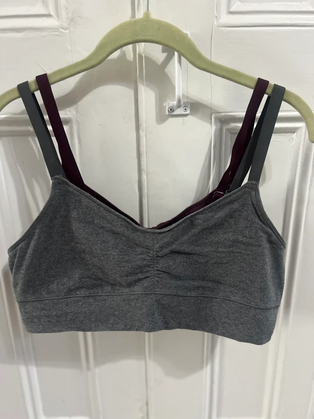 Burgundy, Gray and Black Aerie Sports Bra image indicator(4)