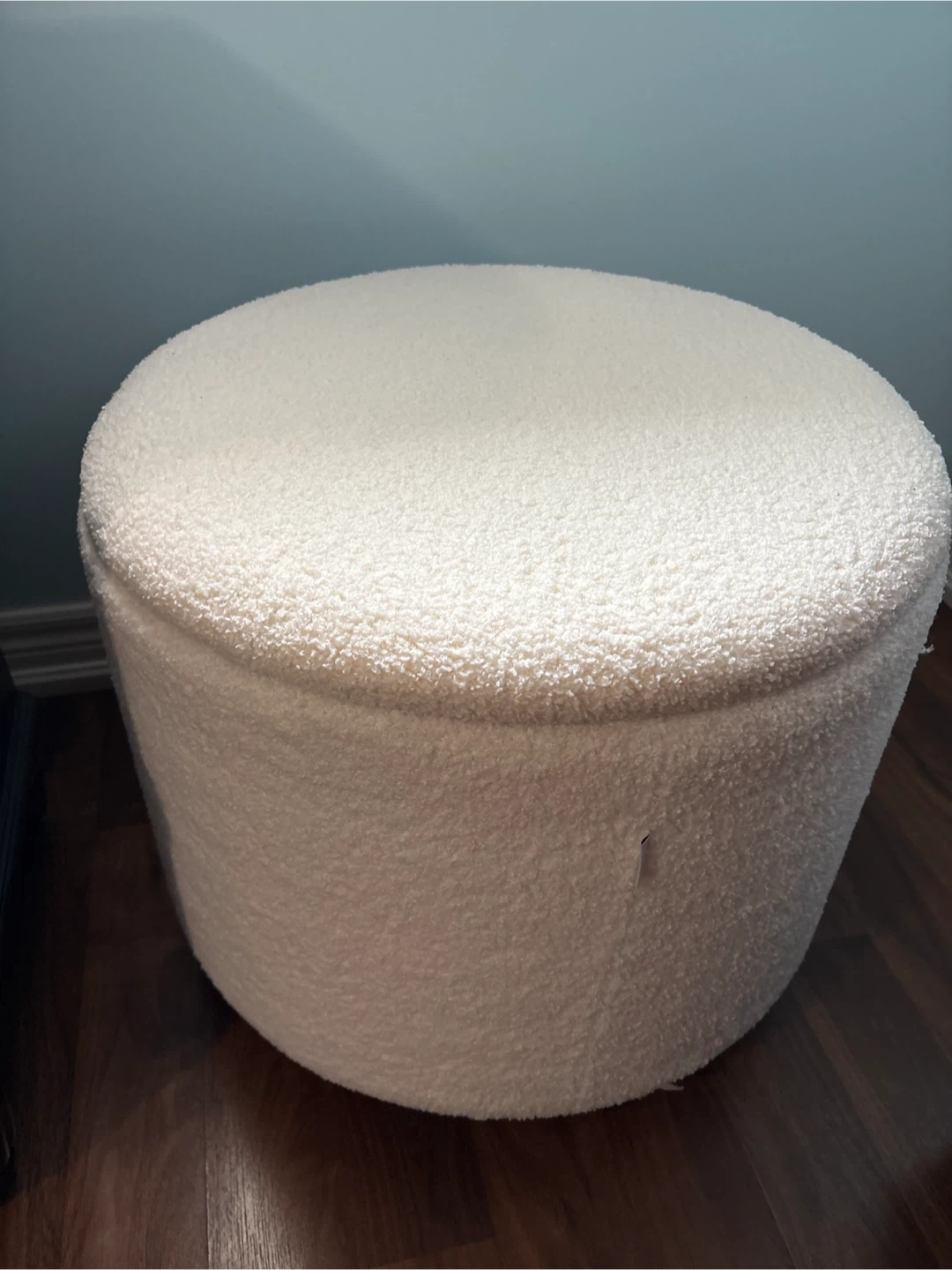 Cream Sherpa Ottoman - photo 2