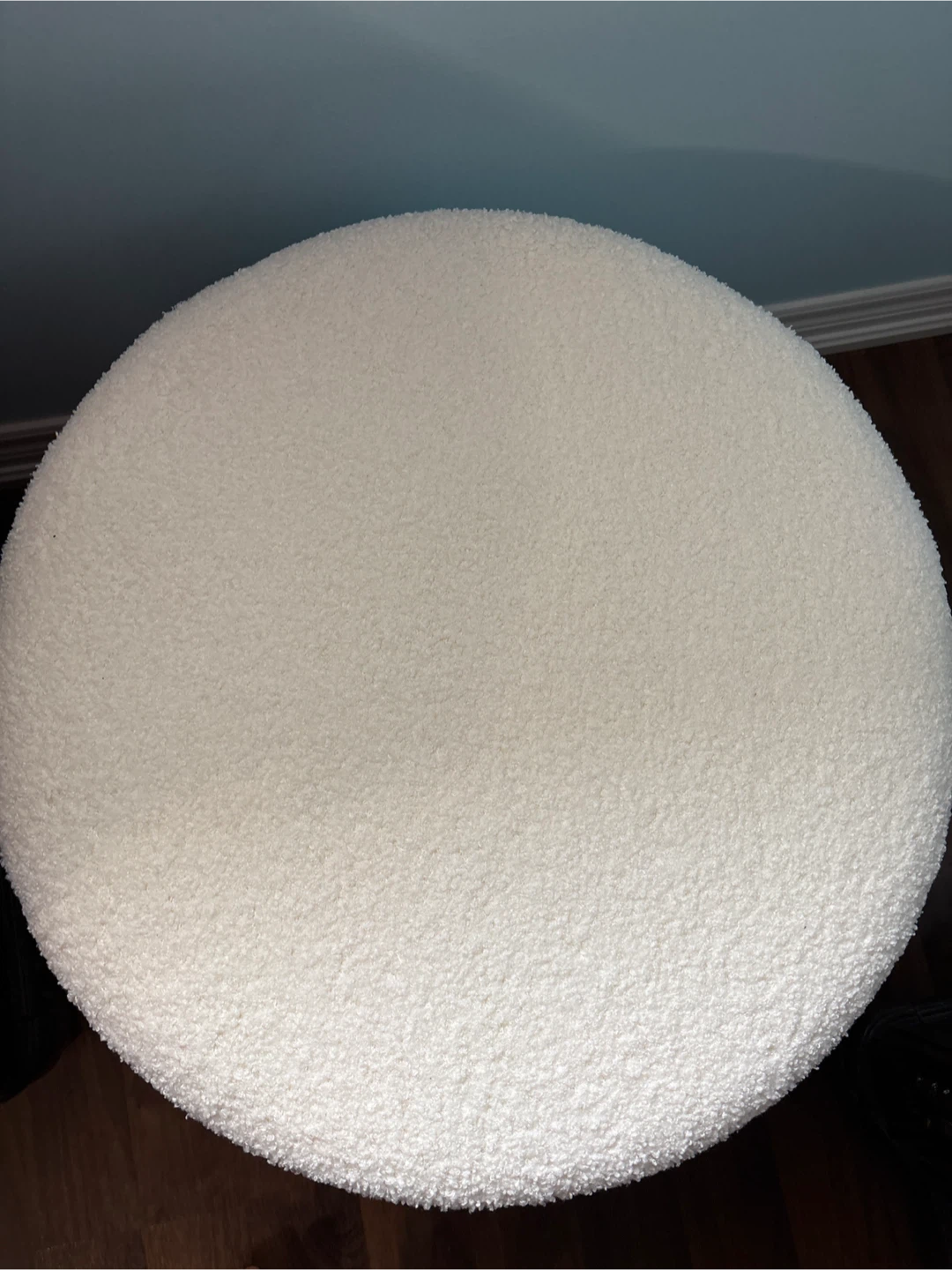 Cream Sherpa Ottoman