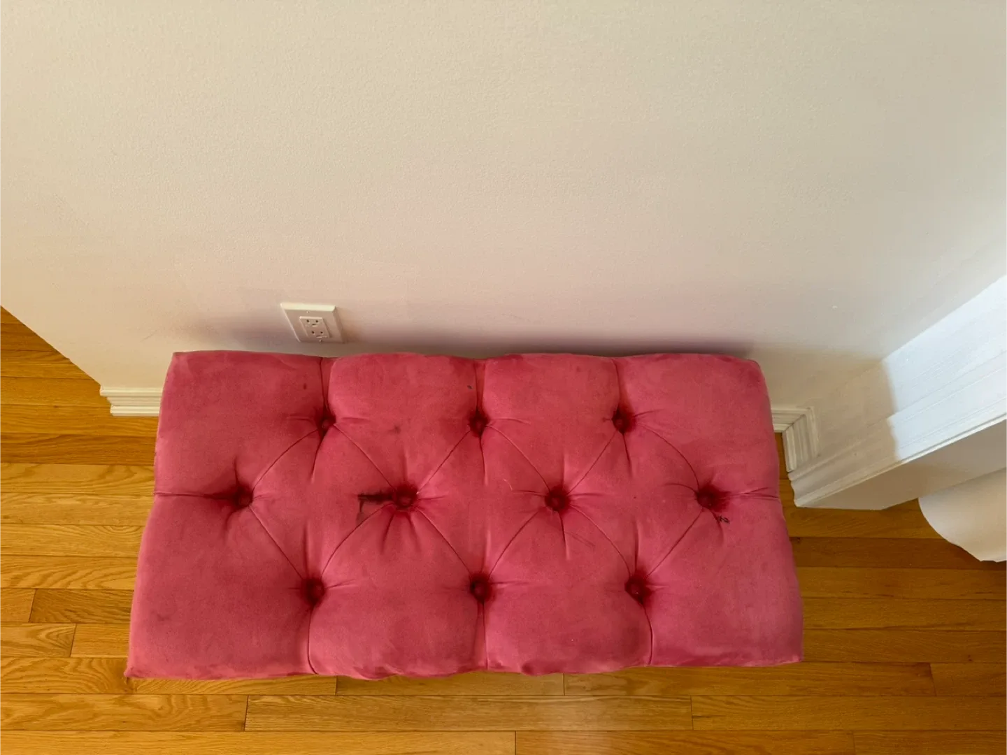Pink Tufted Ottoman Bench thumbnail