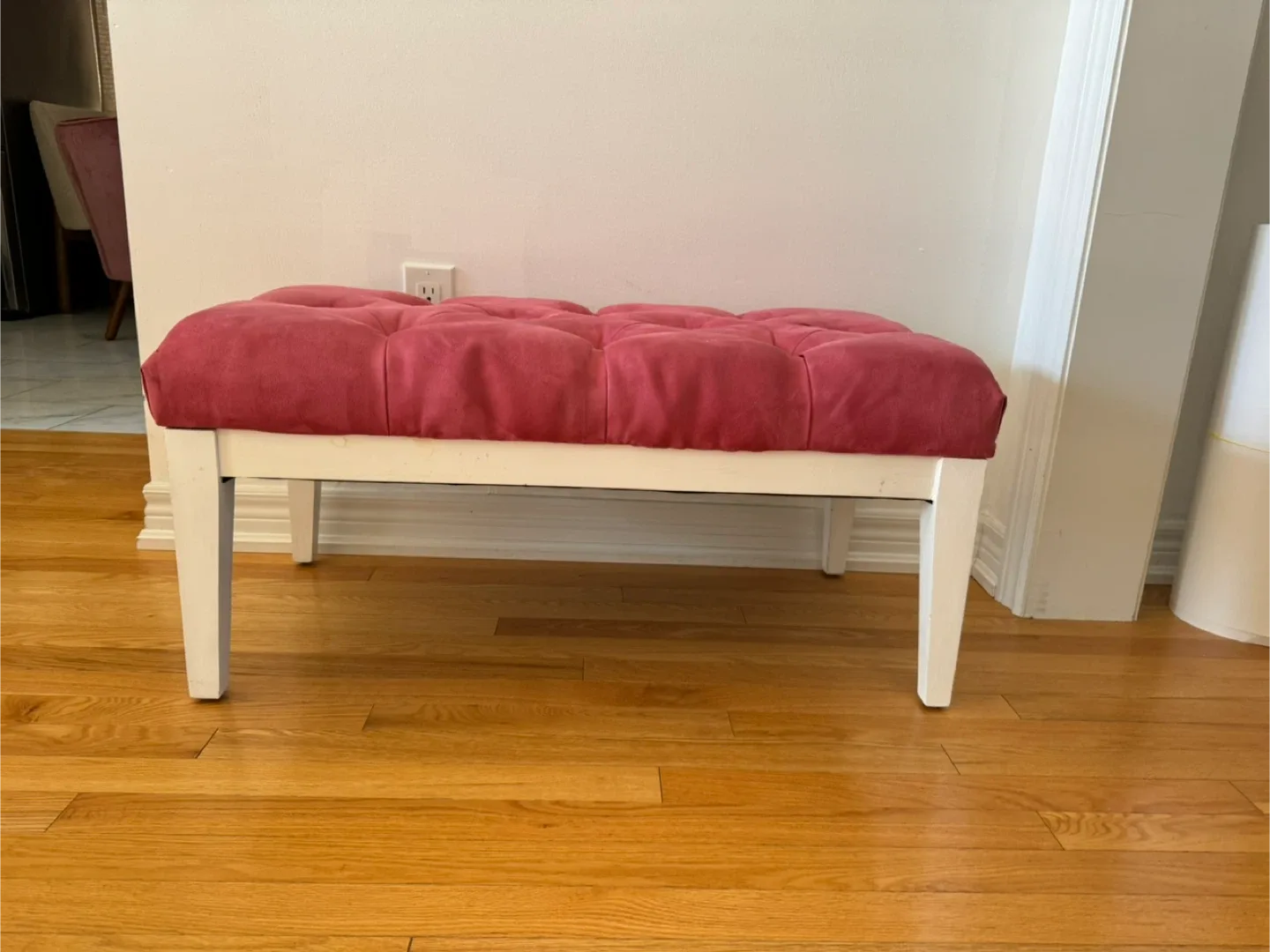 Pink Tufted Ottoman Bench image indicator(3)