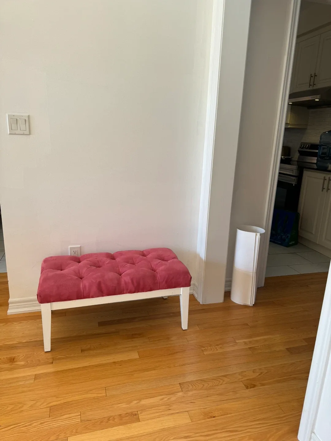 Pink Tufted Ottoman Bench image indicator(2)