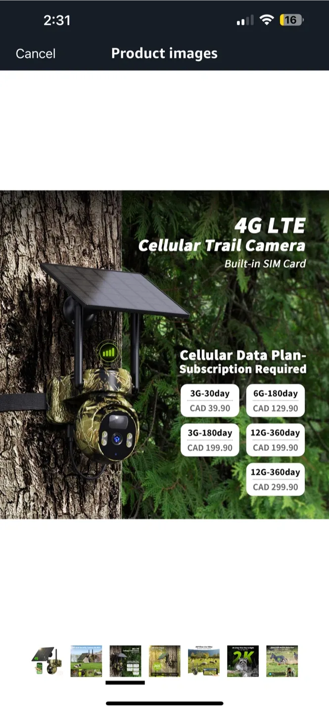 BNIB LIWAN 4G LTE Cellular Trail Camera - 2K Game Camera image indicator(3)