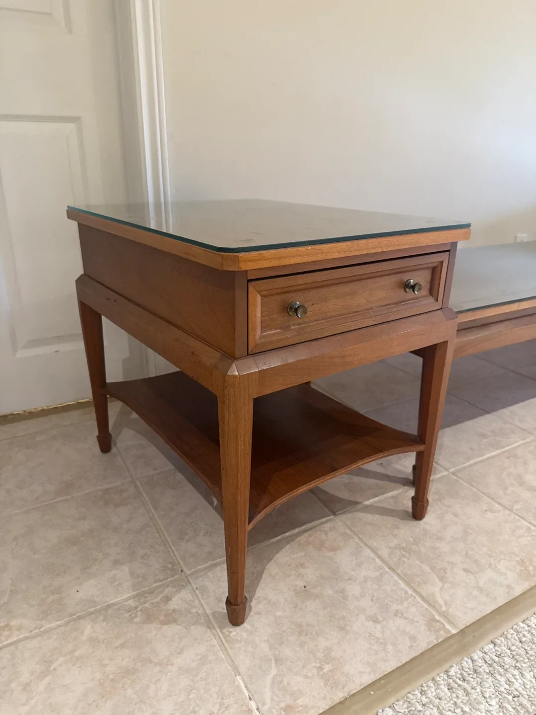 Vintage Wood End Tables and Coffee Table Set image indicator(5)