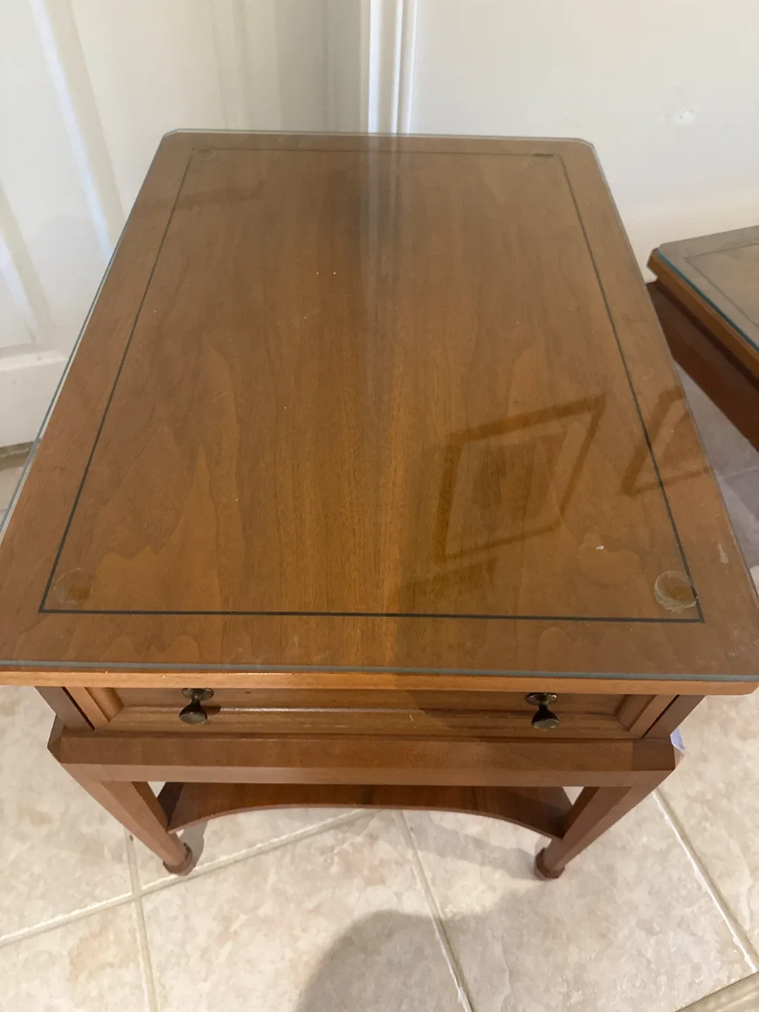 Vintage Wood End Tables and Coffee Table Set image indicator(7)