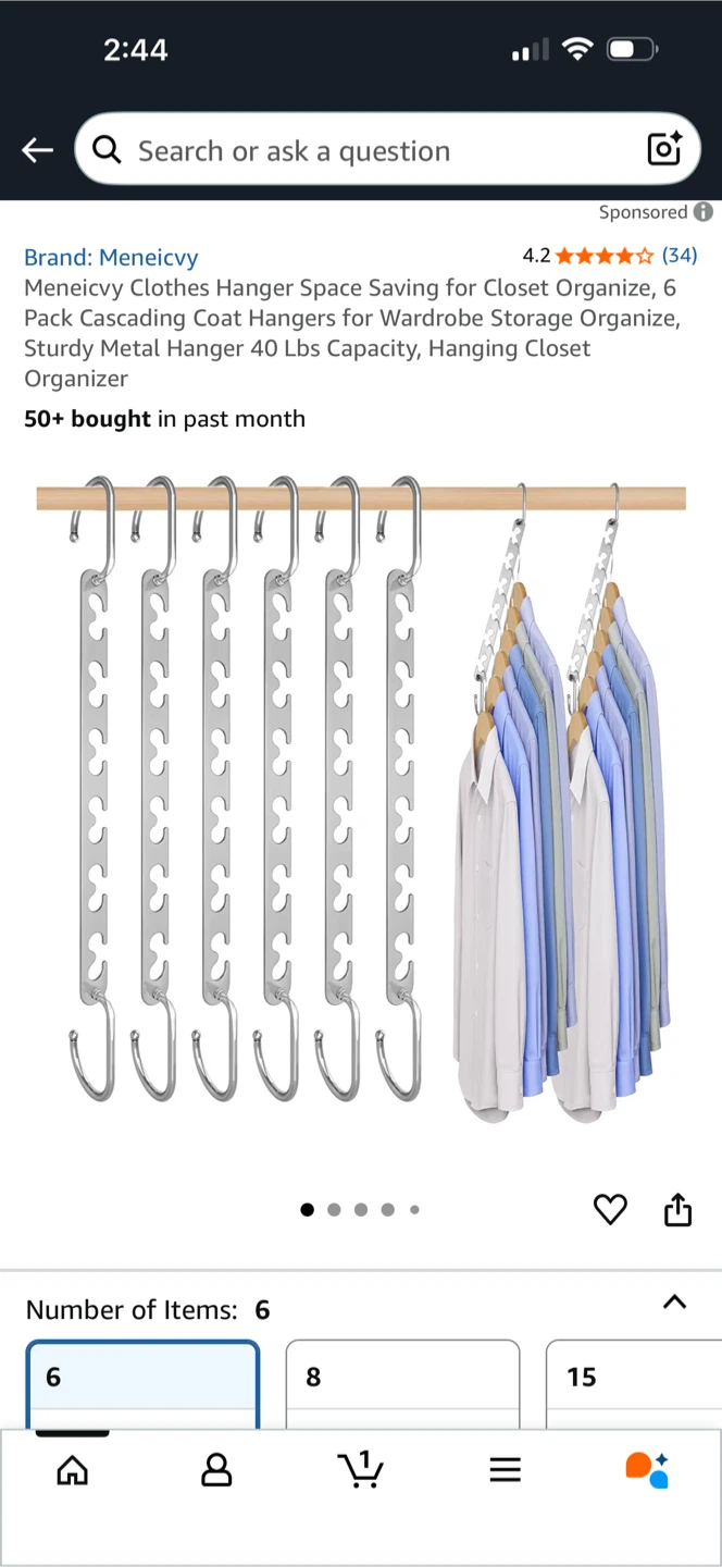 Meneicvy Clothes Hanger Space Saving (6 Pack) - photo 3
