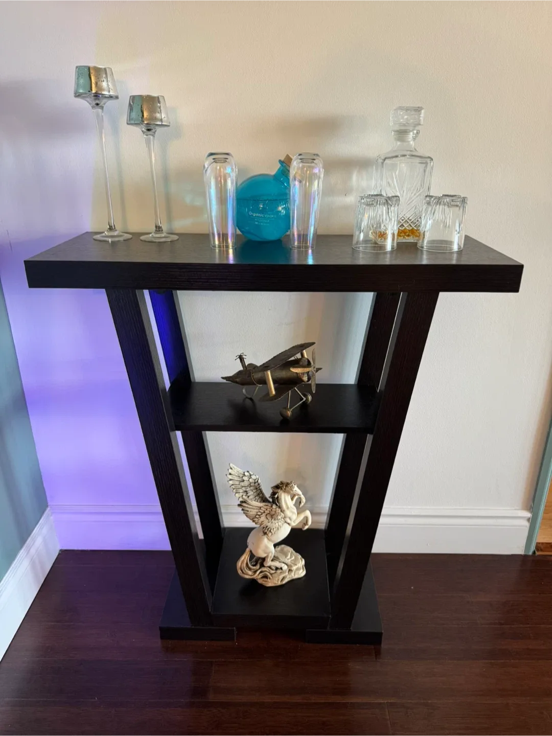 Dark Brown Wooden Console Table