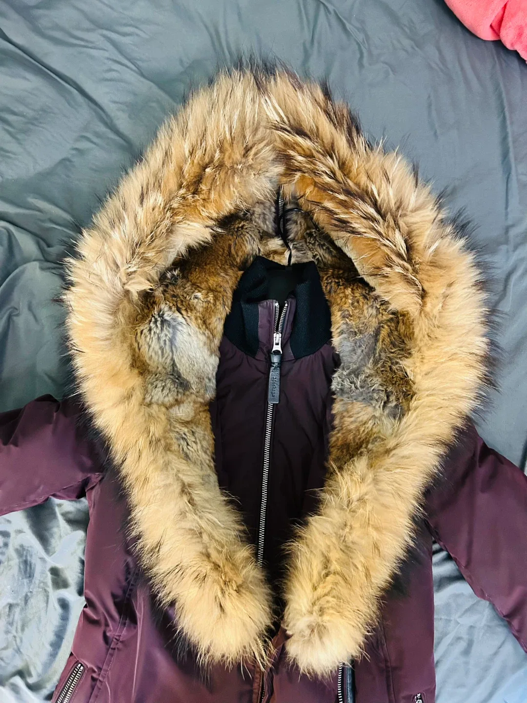 Elegant Mackage Kay-F Down Jacket – Burgundy, Size XXS image indicator(5)