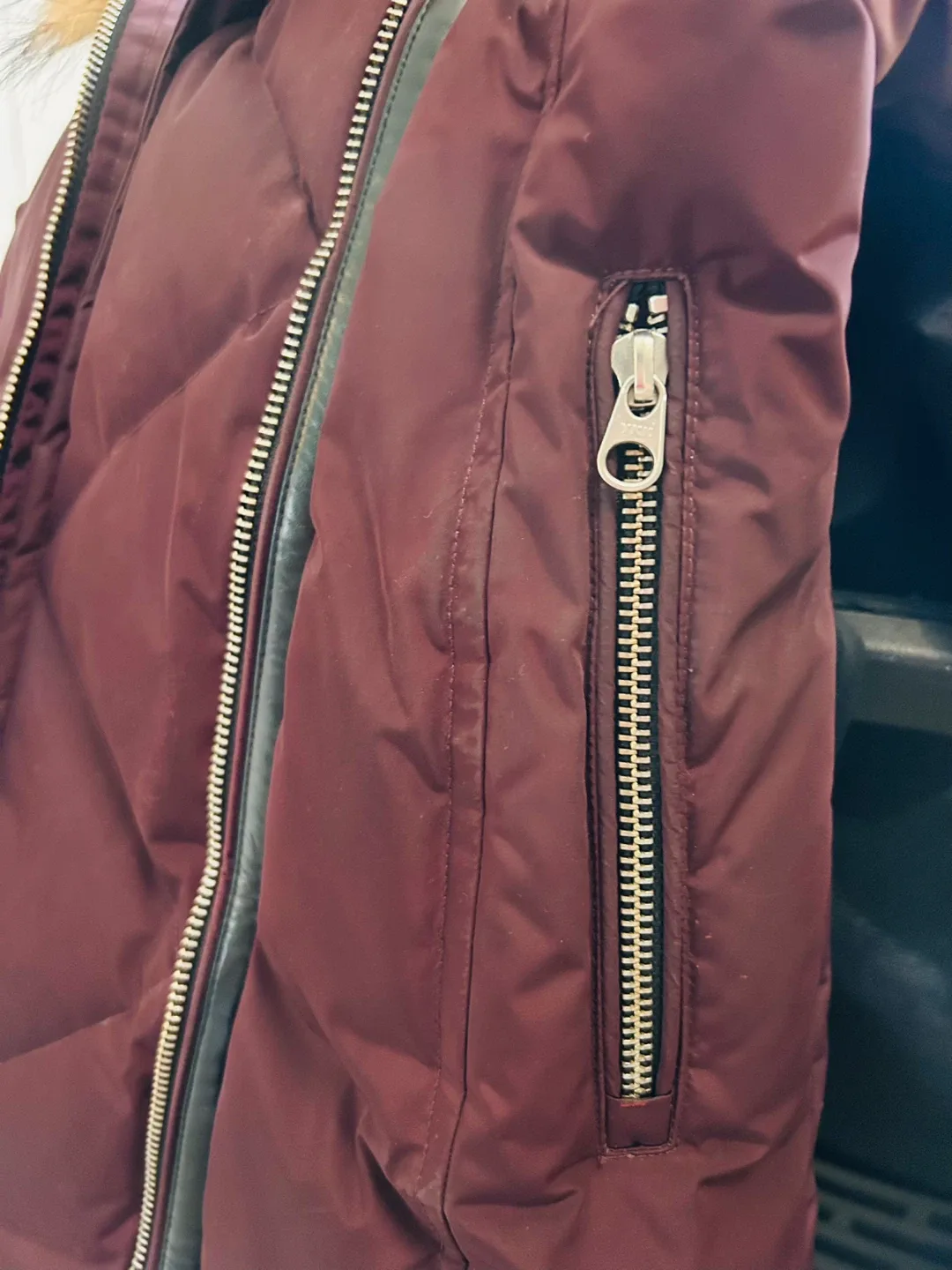 Elegant Mackage Kay-F Down Jacket – Burgundy, Size XXS image indicator(7)