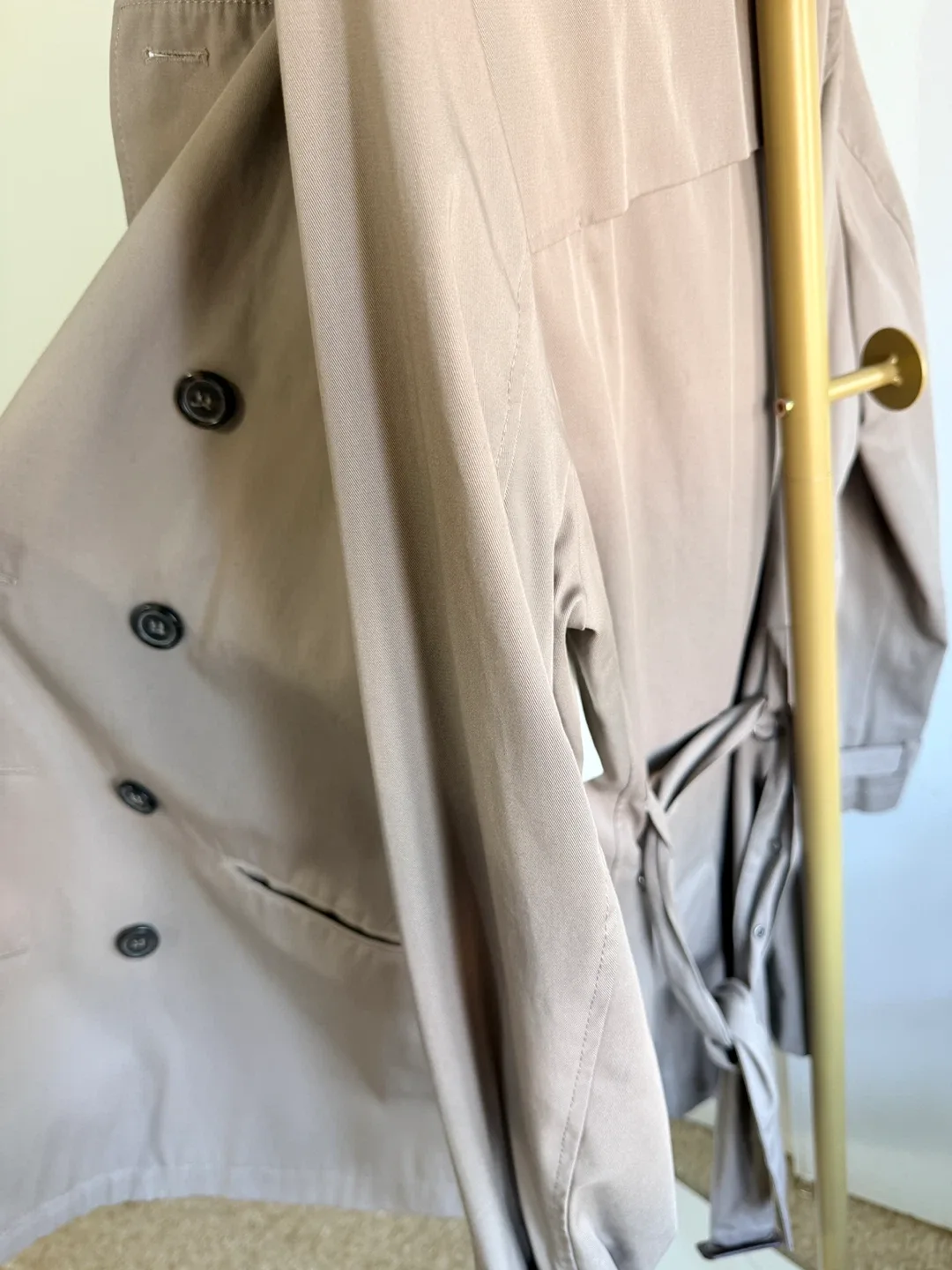 H&M Beige Trench Coat - Size S image indicator(2)