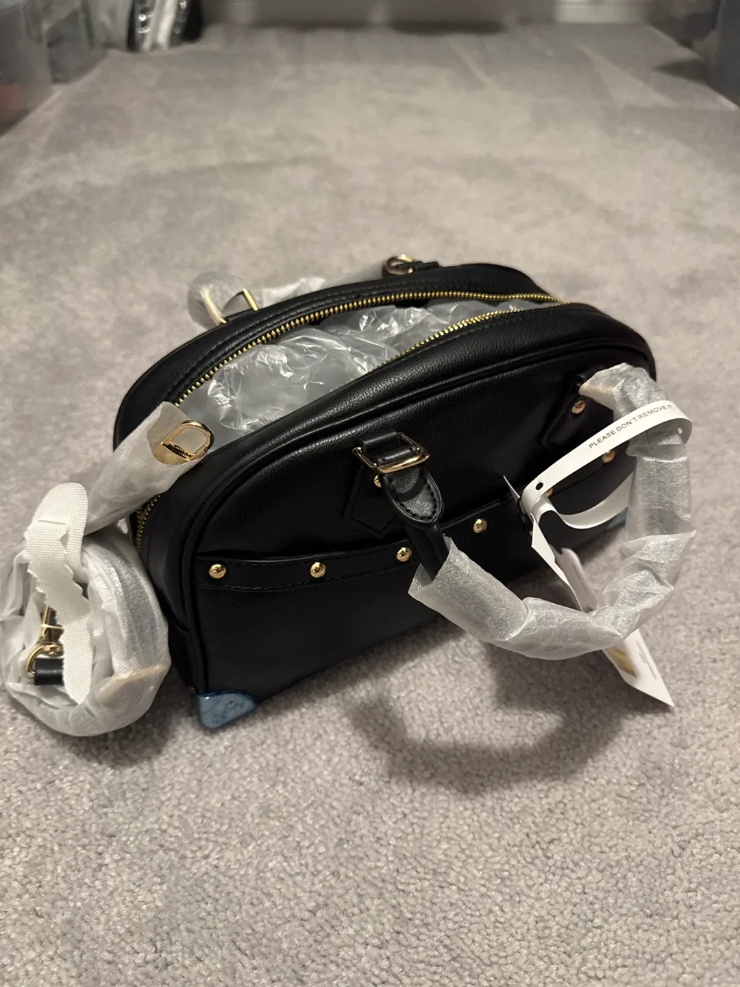 Black Dome Satchel Bag-100% Leather image indicator(2)