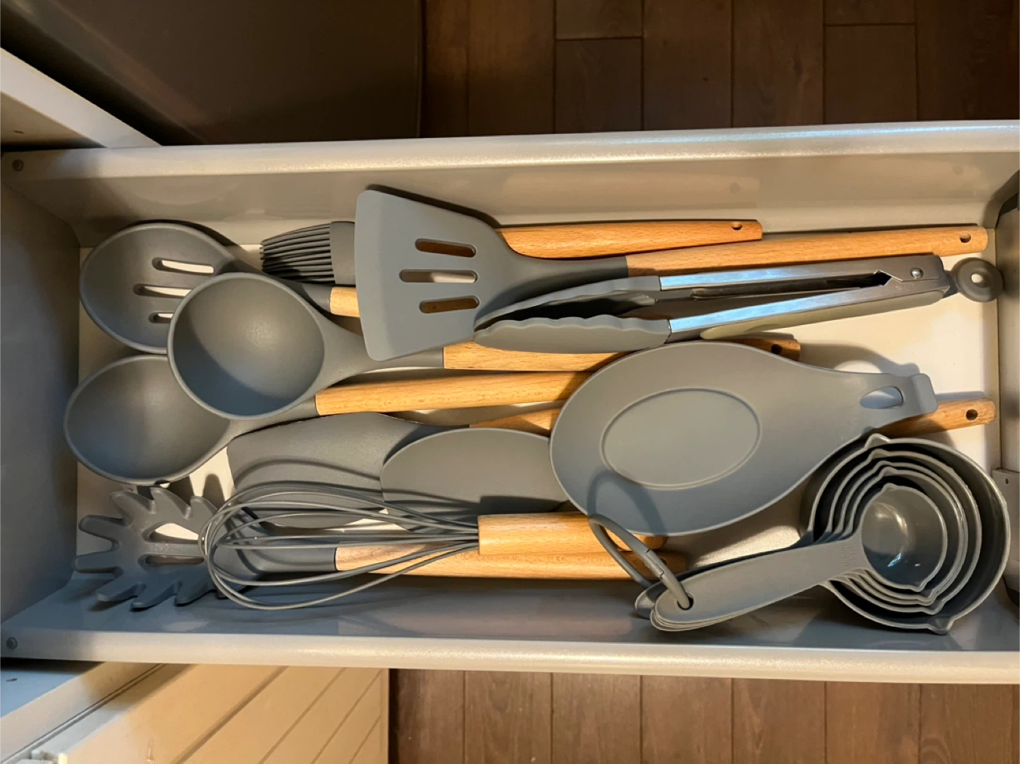 Grey Silicone Kitchen Utensil Set
