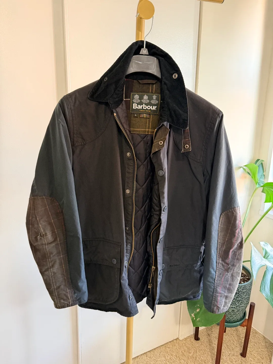 Barbour Classic Tartan Waxed Jacket - Size L