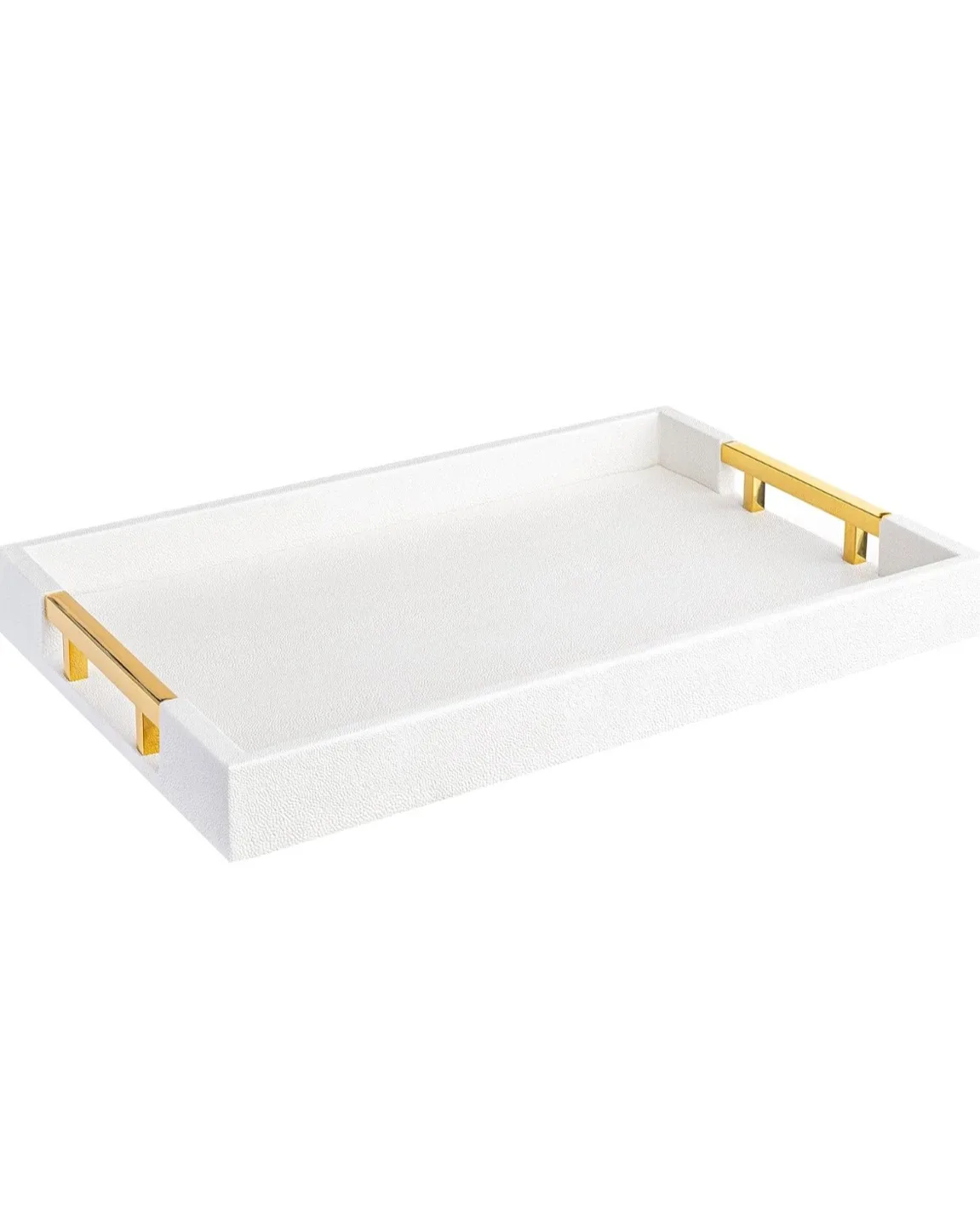 Home Redefined White Faux Leather Tray image indicator(6)