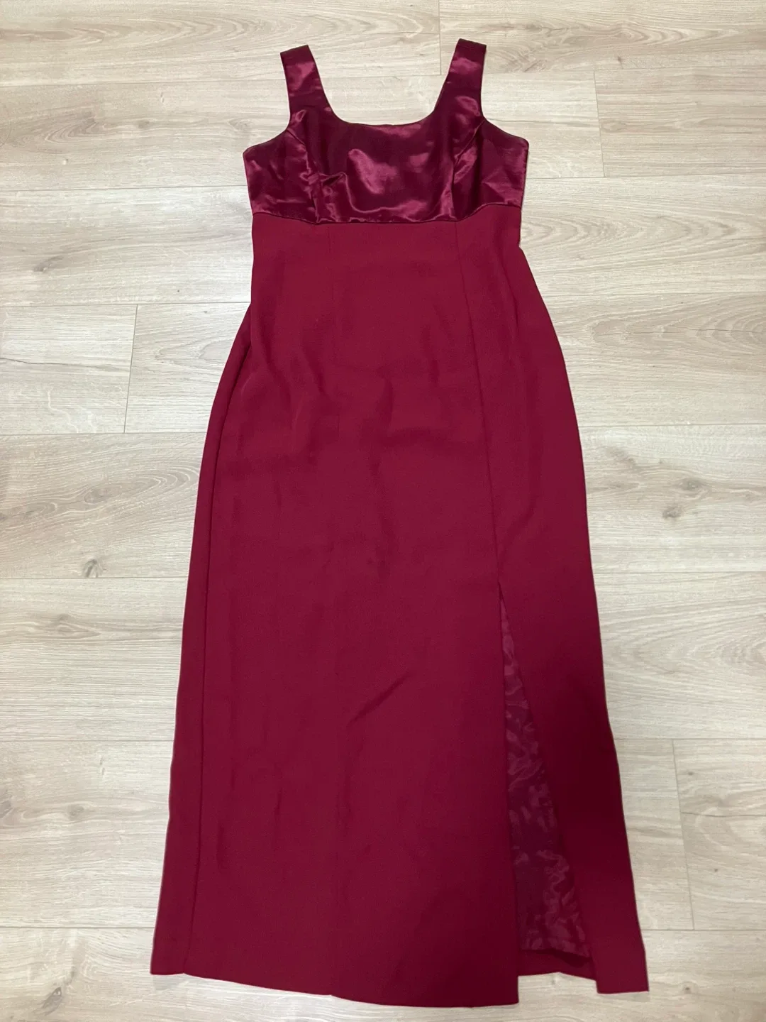 2 piece dress event gown burgundy coat image indicator(3)