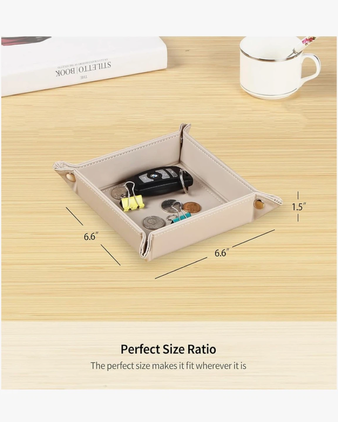 Multifunctional Small Storage Tray Beige - photo 2