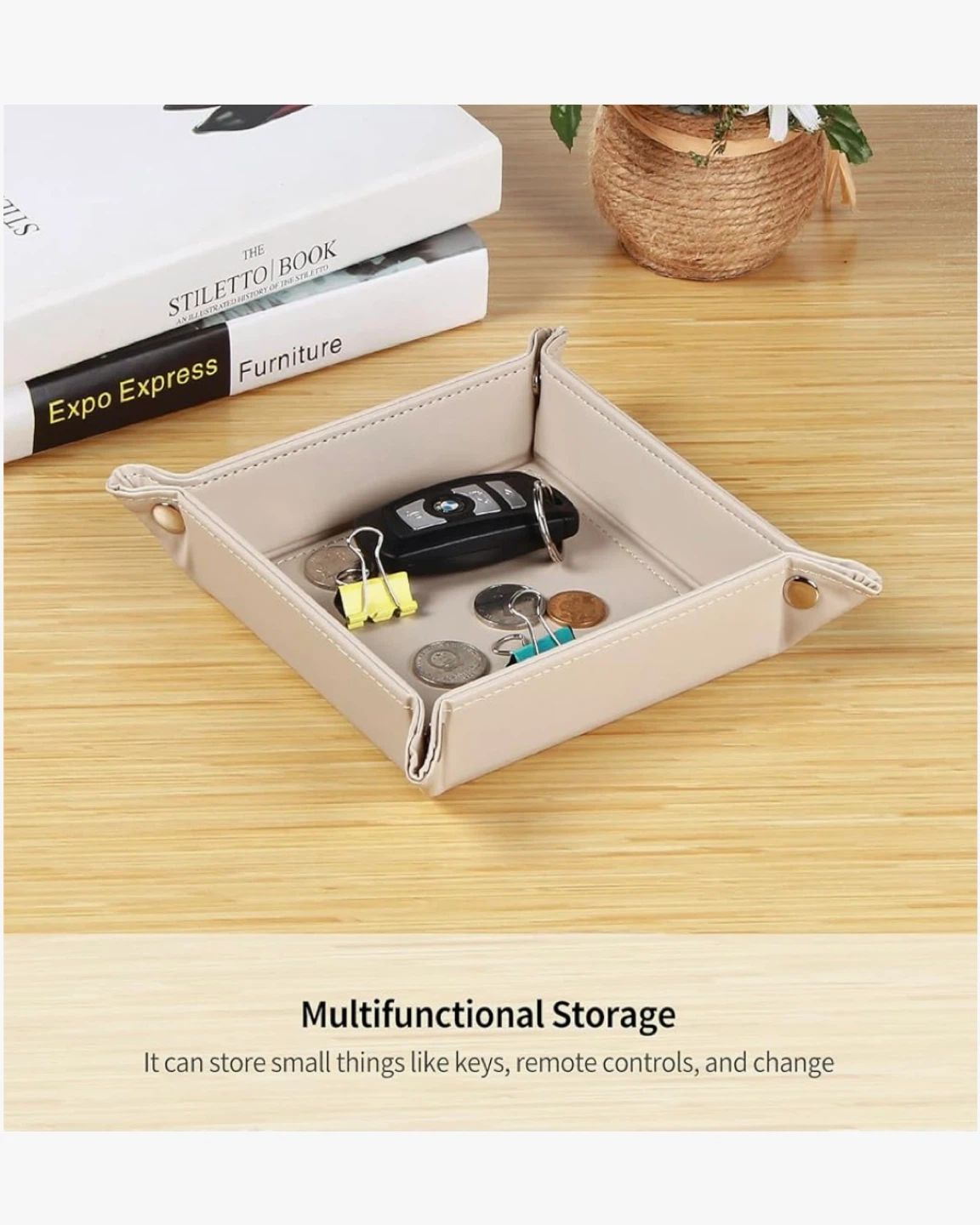 Multifunctional Small Storage Tray Beige